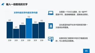 直接编辑数据PPT柱形图模板