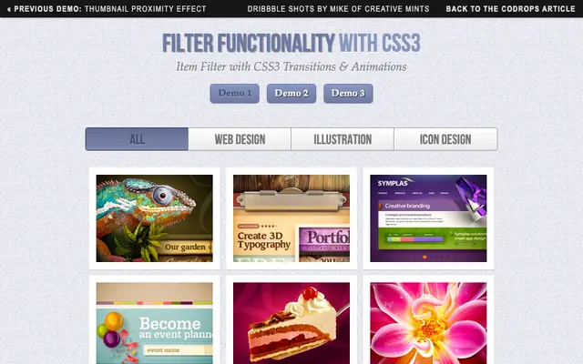 Filter Functionality with CSS3