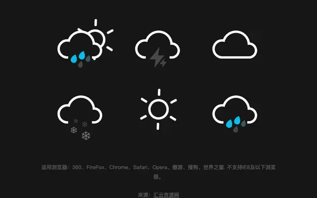 CSS3实现带动画的天气图标代码