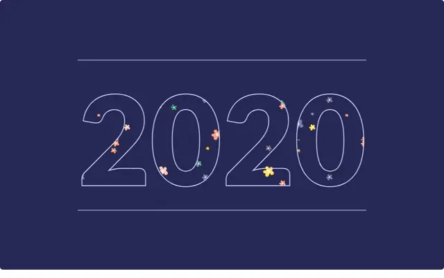 2020数字填充背景CSS3动画