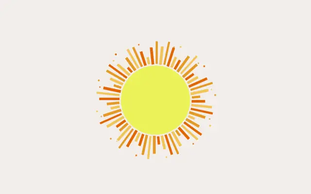 纯CSS3卡通太阳照射动画特效