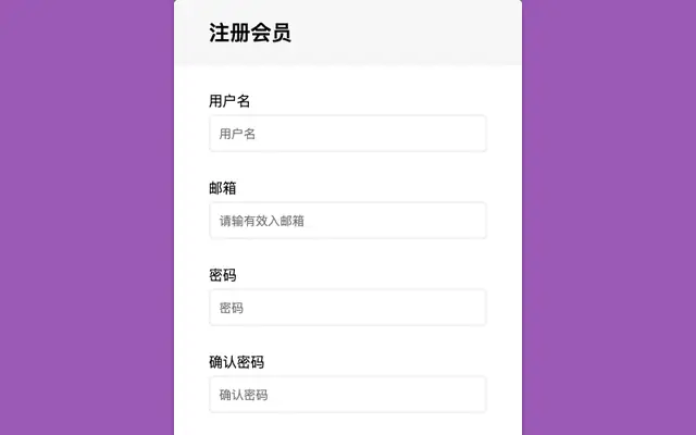 JS会员注册表单验证模板