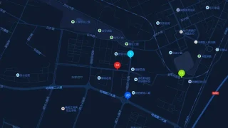 css3地图坐标点闪烁发光特效