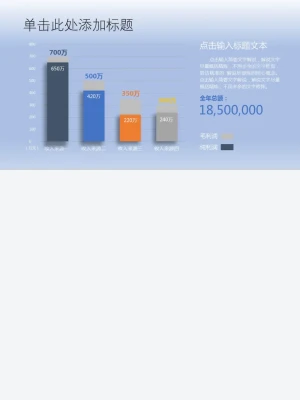 蓝色渐变PPT柱形图图表模板 蓝色渐变PPT柱形图图表模板