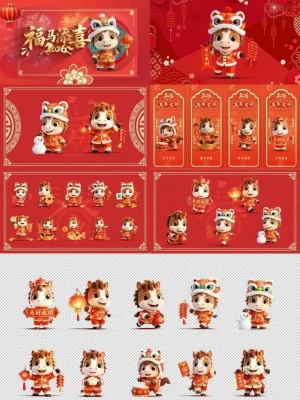 马年IP吉祥物2026新年动画共 25 款