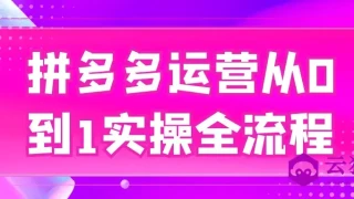 拼多多运营从0到1实操全流程 拼多多运营从0到1实操全流程