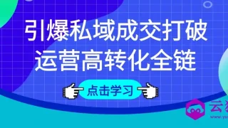 引爆私域成交打破运营高转化全链