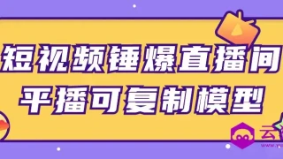 短视频锤爆直播间平播可复制模型
