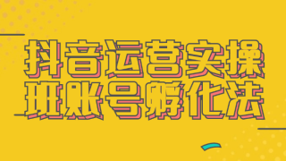 抖音运营实操班账号孵化法 抖音运营实操班账号孵化法