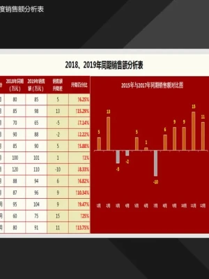同期销量额分析图表Excel模板
