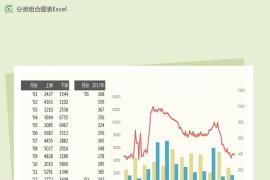 不同数量分类的组合图表Excel模板
