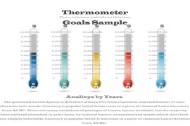 创意温度计形PPT柱形图