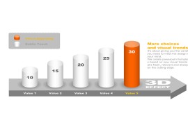 3D立体PPT柱形图模板素材