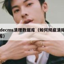 dedecms清理数据库（如何彻底清除数据库）