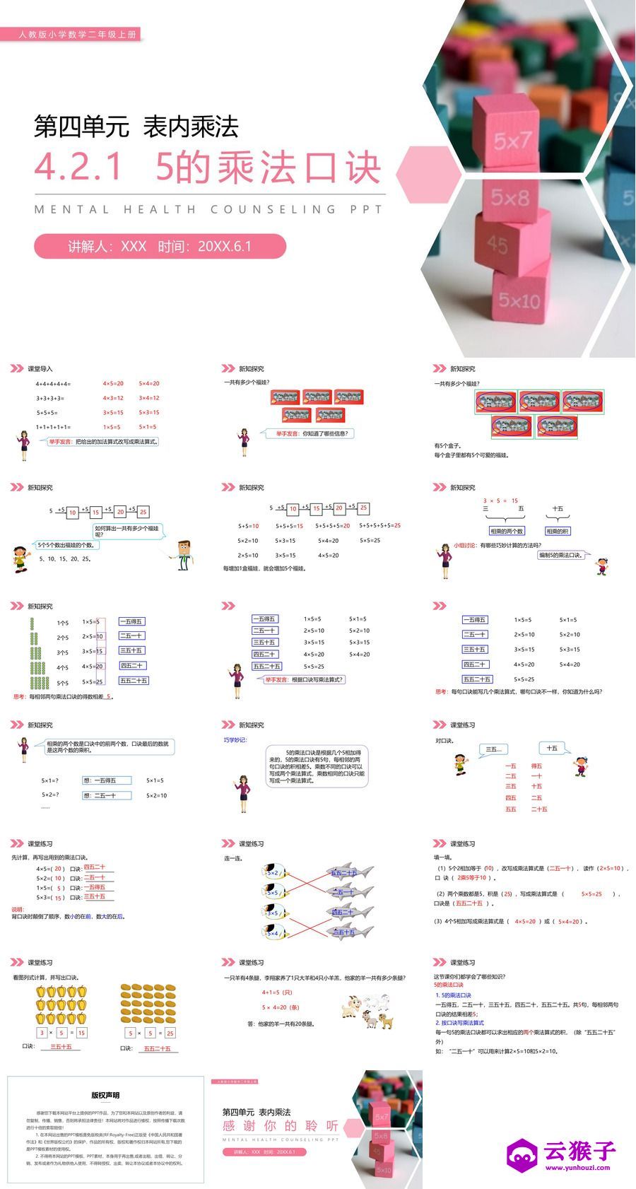 《5的乘法口诀》人教版小学数学二年级上册PPT课件（第4.2.1课时）,《5的乘法口诀》人教版小学数学二年级上册PPT课件（第4.2.1课时）.jpg,人教版小学数学二年级上册,PPT课件,5的乘法口诀,第1张