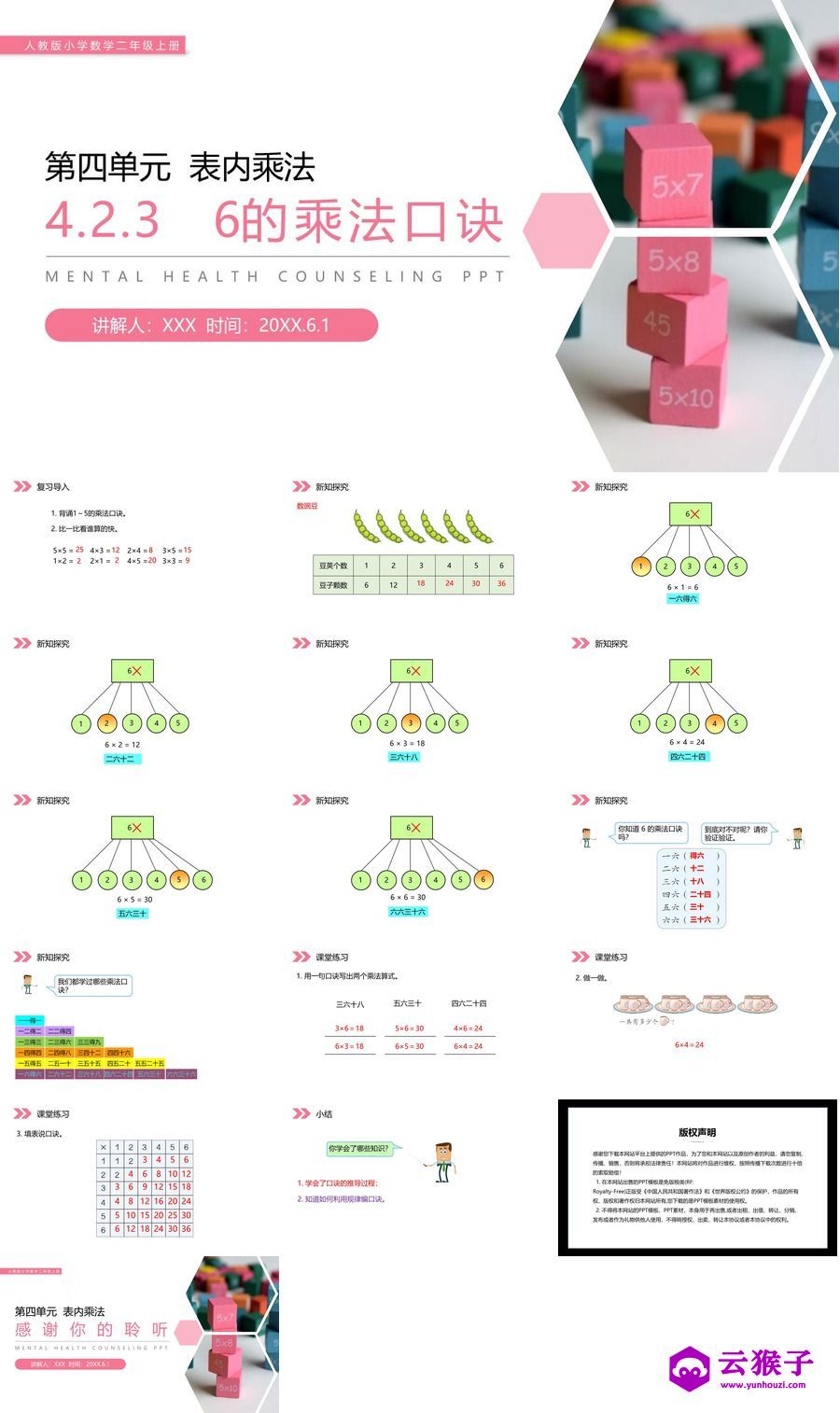 《6的乘法口诀》人教版小学数学二年级上册PPT课件（第4.2.3课时）,《6的乘法口诀》人教版小学数学二年级上册PPT课件（第4.2.3课时）.jpg,人教版小学数学二年级上册,PPT课件,6的乘法口诀,第1张