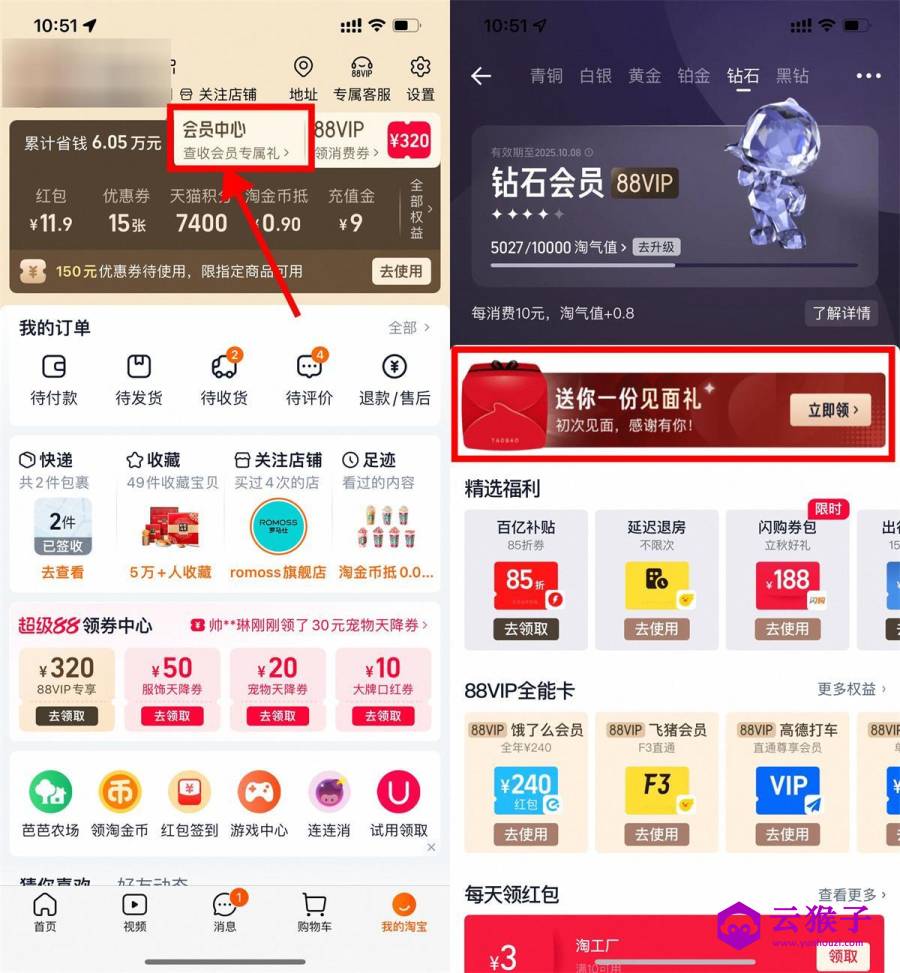 淘宝淘气值会员抽1288淘金币,第1张