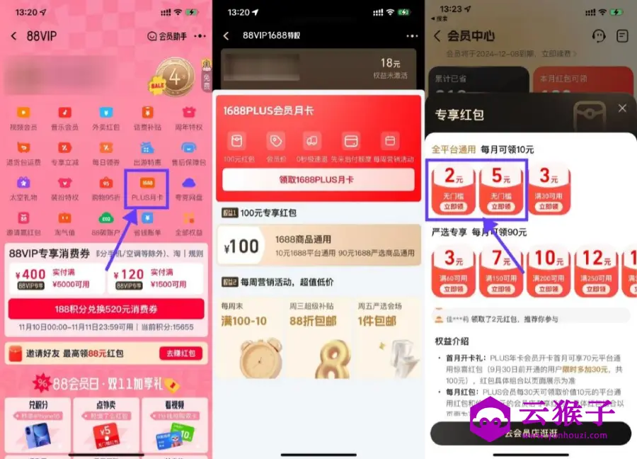 淘宝88VIP领阿里巴巴会员月卡,第1张