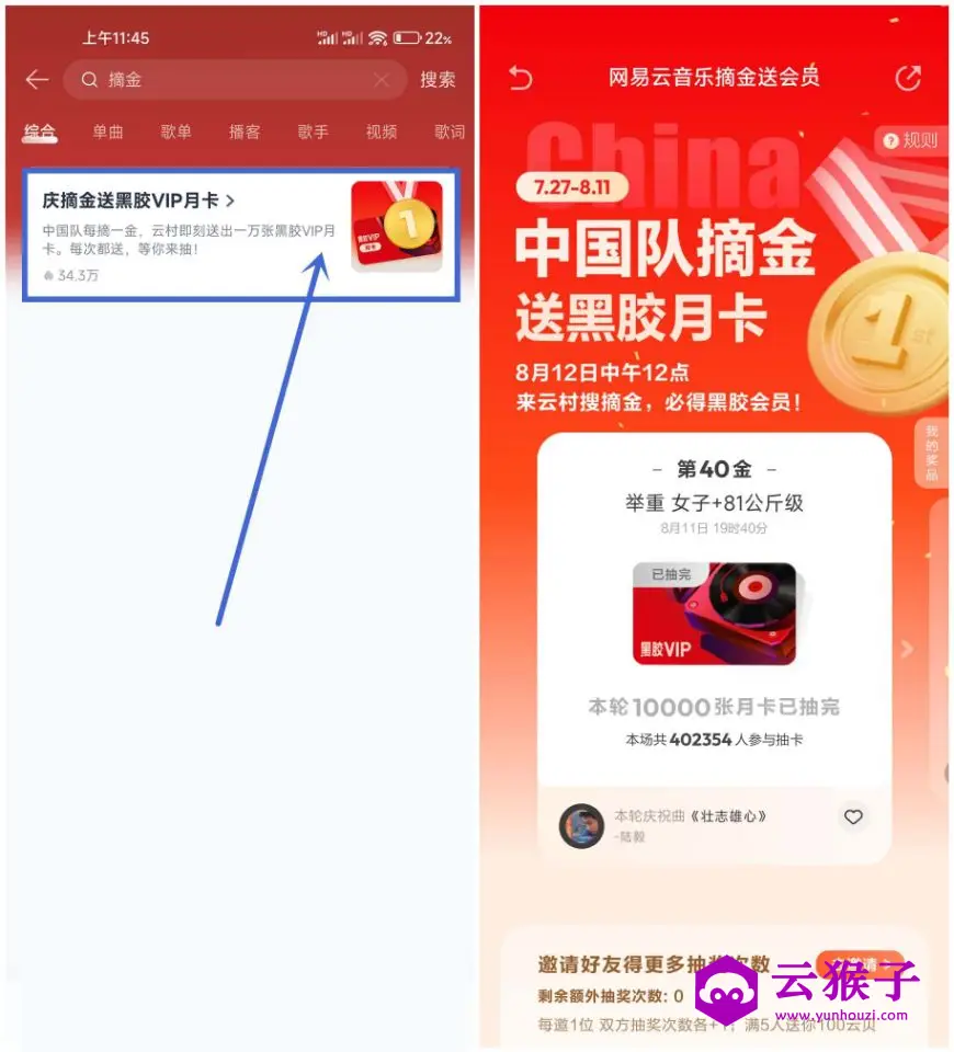网易云音乐摘金必得黑胶会员,第1张