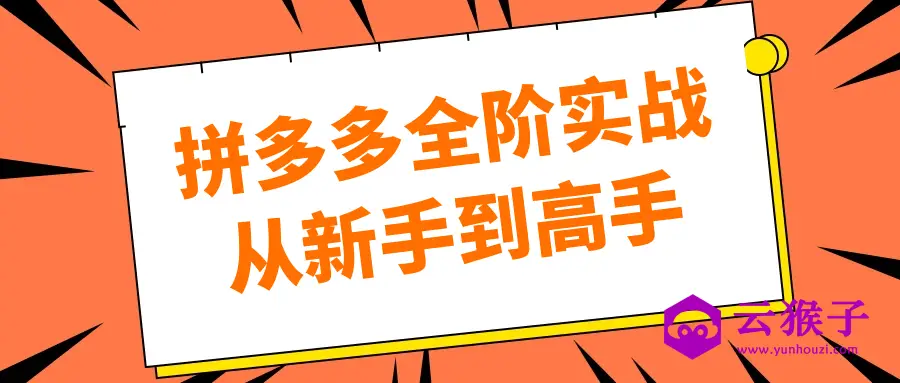 拼多多全阶实战从新手到高手,第1张 拼多多全阶实战从新手到高手,第1张