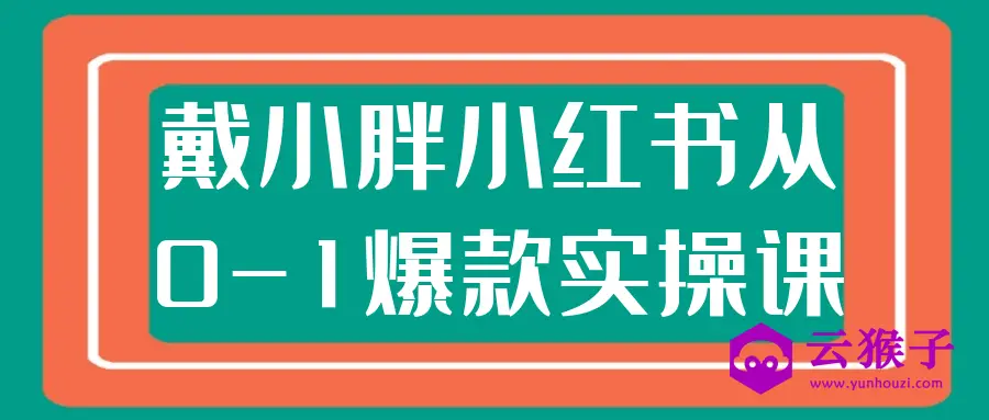 戴小胖小红书从0-1爆款实操课,第1张 戴小胖小红书从0-1爆款实操课,第1张