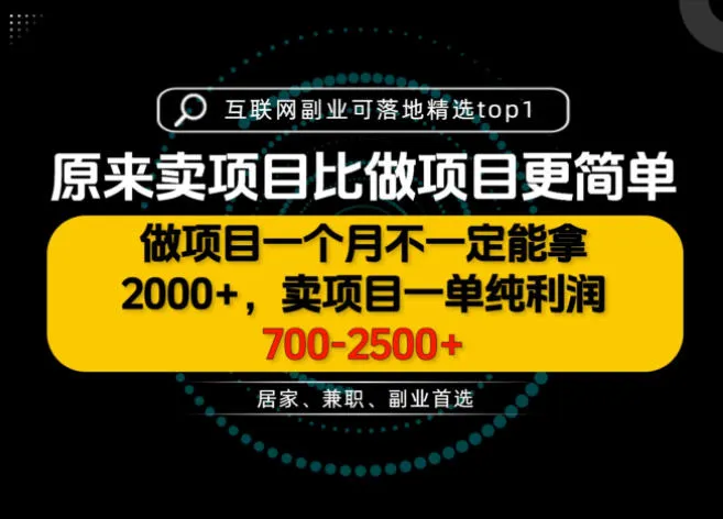 一单利润700-2.5K+,为什么我们要卖项目而不是做项目,我们普通人应该怎样开始?,第1张 一单利润700-2.5K+,为什么我们要卖项目而不是做项目,我们普通人应该怎样开始?,第1张
